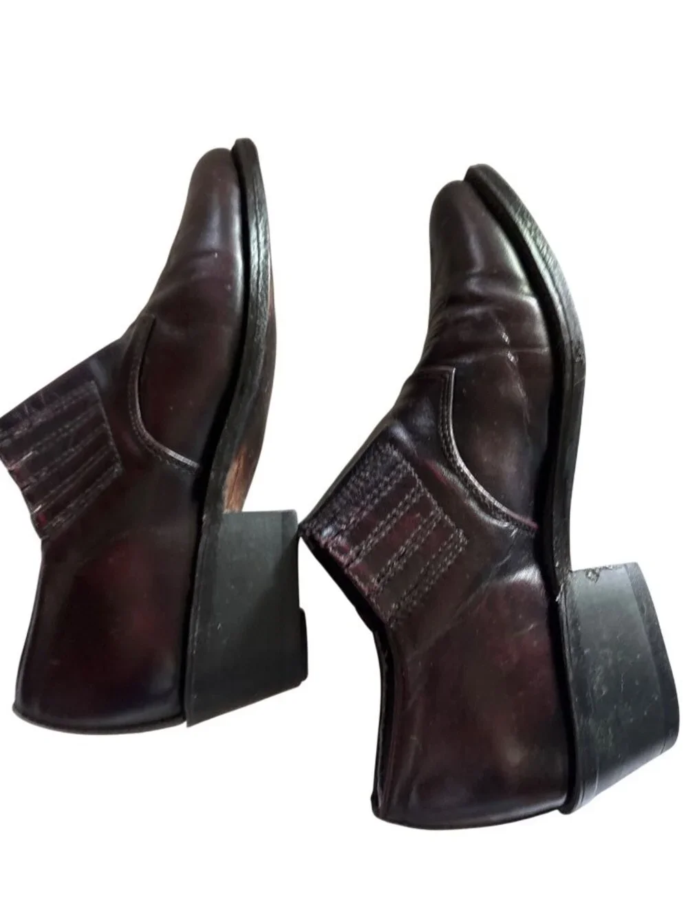 Laredo Mens Western Leather Slip-On Boots SP1128 Brown Size 7D